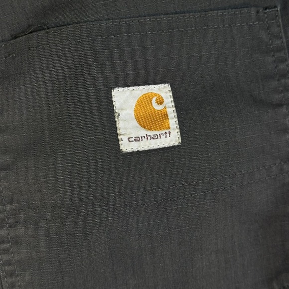 Carhartt Pants Mens 38x29 Gray Ripstop Relaxed Fit Work Utility Zip Pocket - Picture 7 of 12